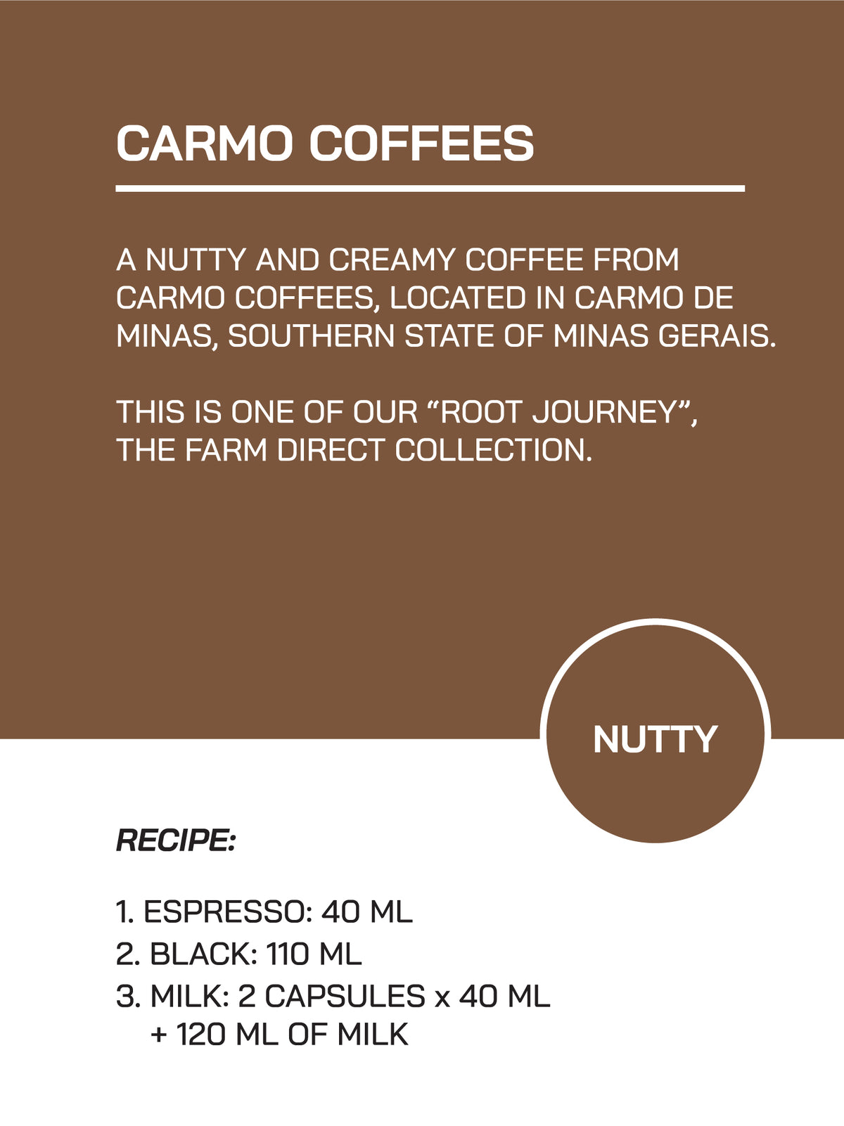 Capsule 01｜Carmo Coffees｜Nutty