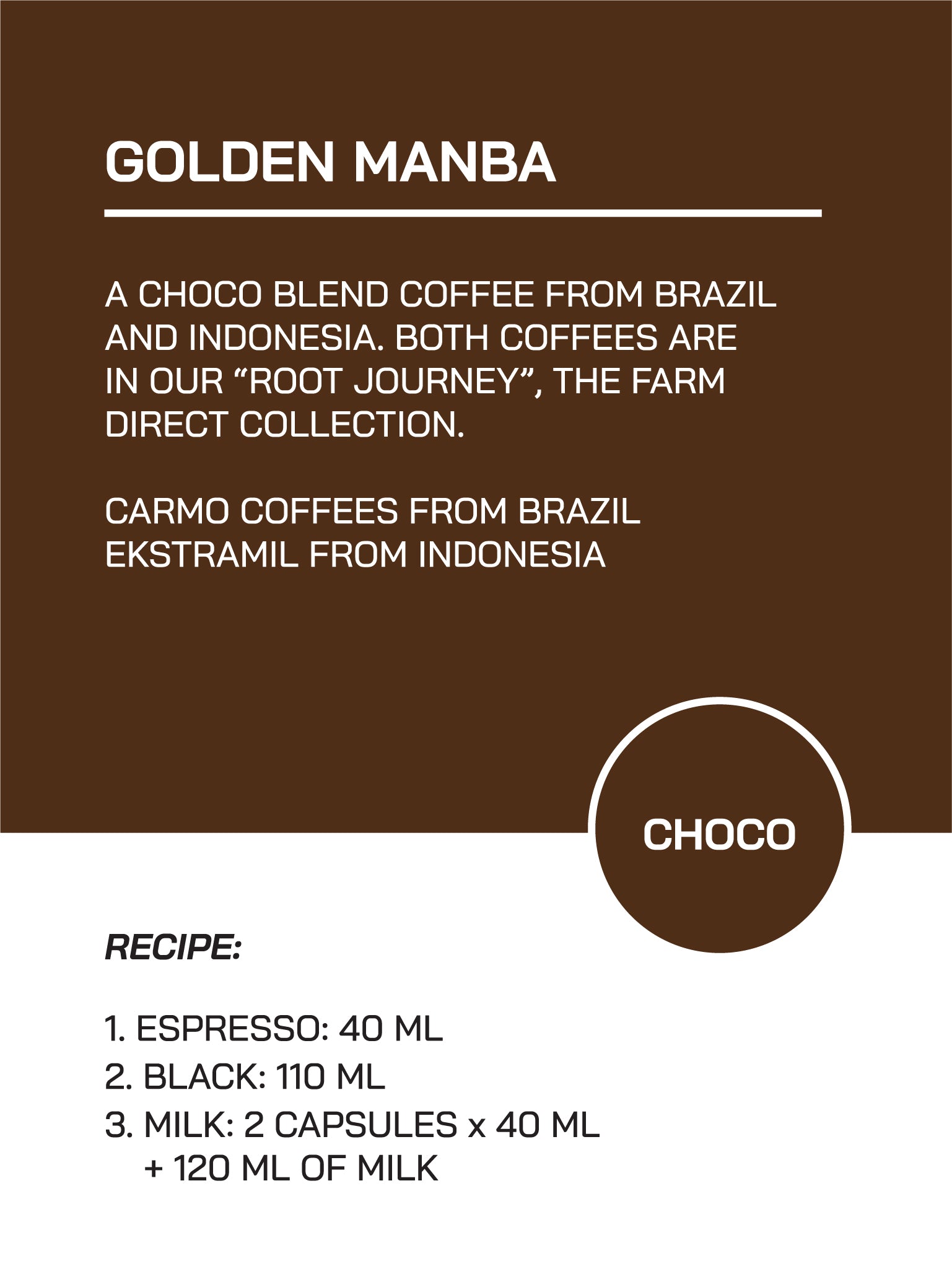 Capsule 02｜Golden Manba｜Choco