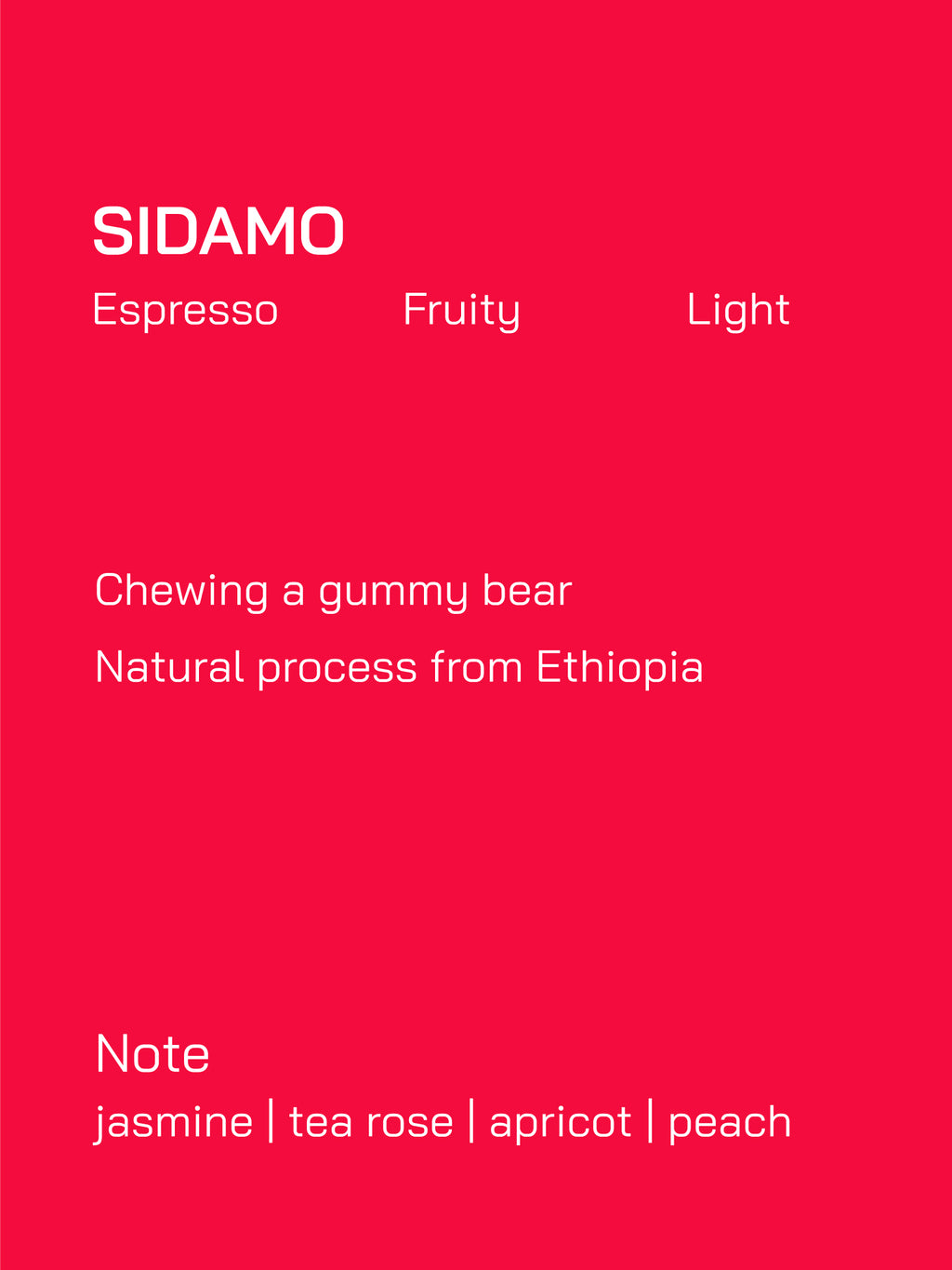 SOE | Ethiopia | Sidamo | Natural Process | Fruity | Light