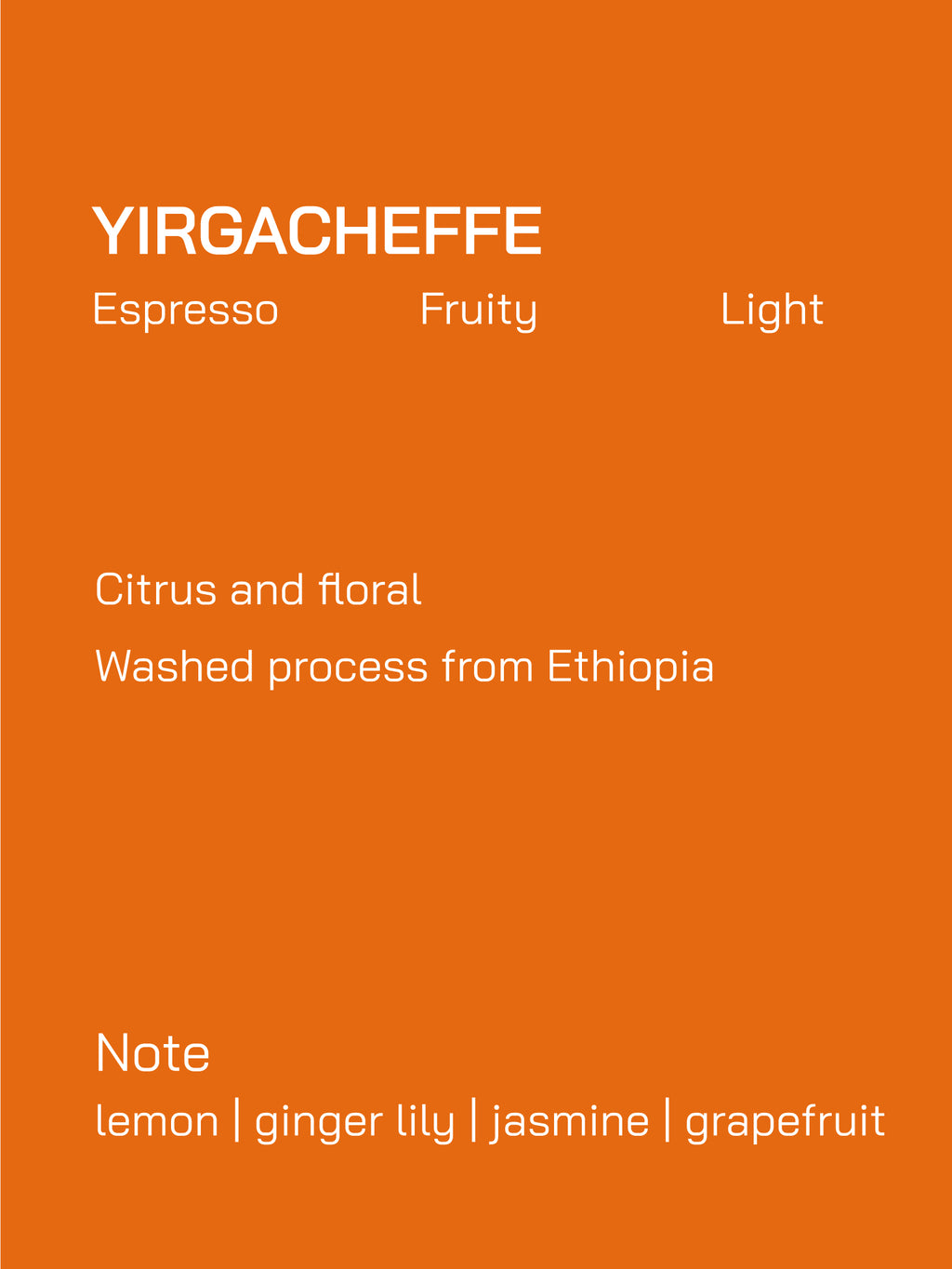SOE | Ethiopia | Yirgacheffe | Washed Process | Fruity | Light