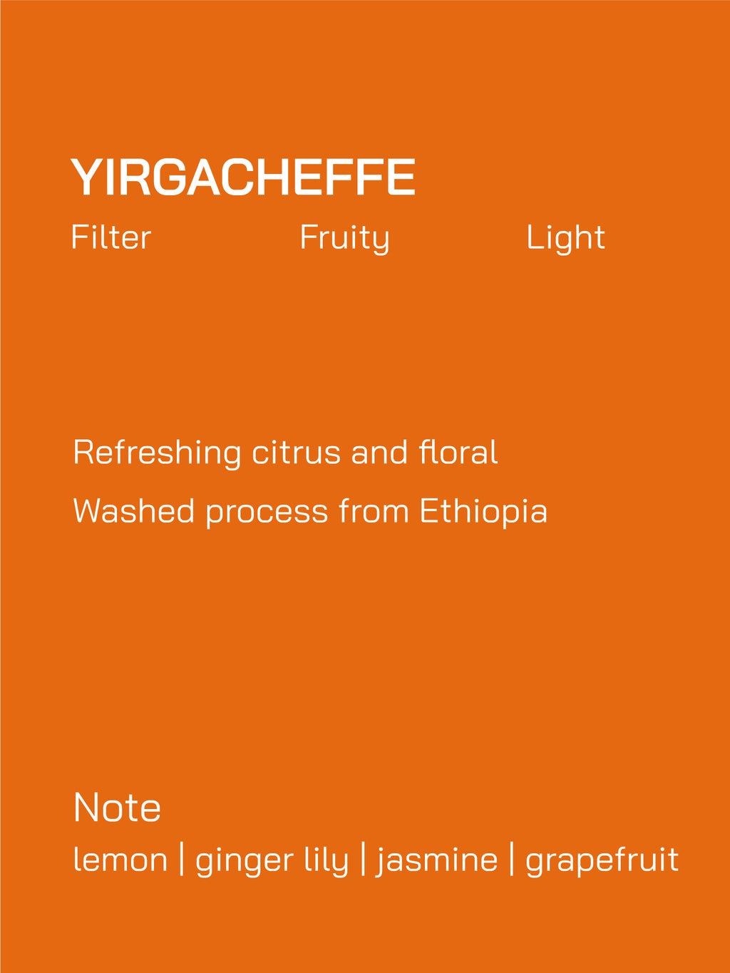 Filter | Ethiopia | Yirgacheffe | Washed Process | Light
