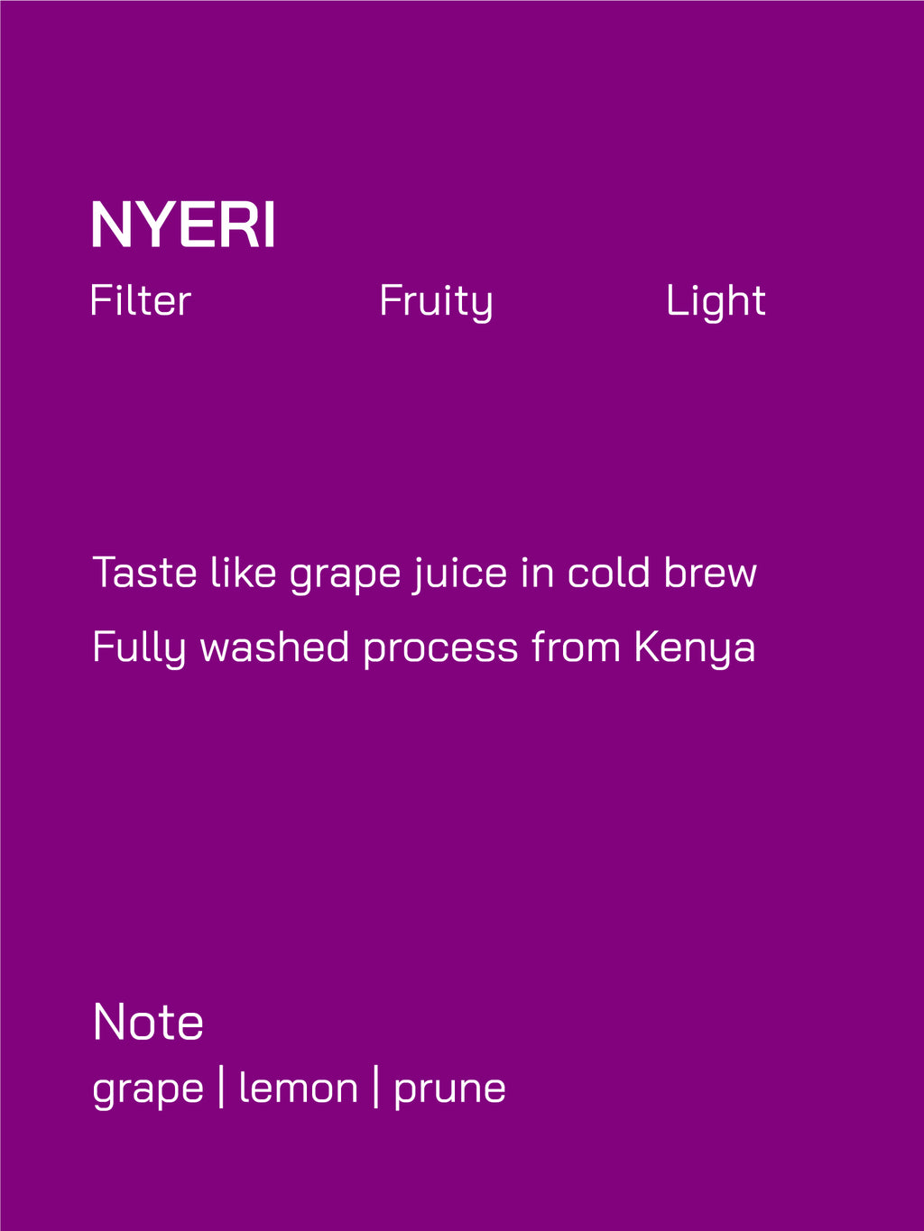 Filter | Kenya | Nyeri | Washed Process | Light