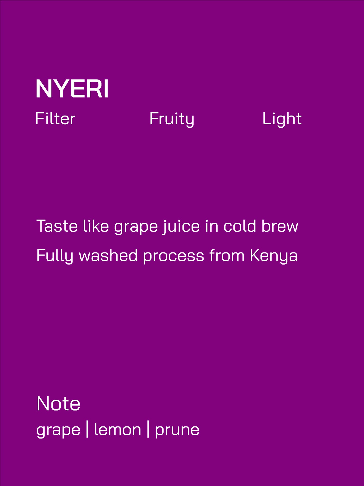 Filter | Kenya | Nyeri | Washed Process | Light