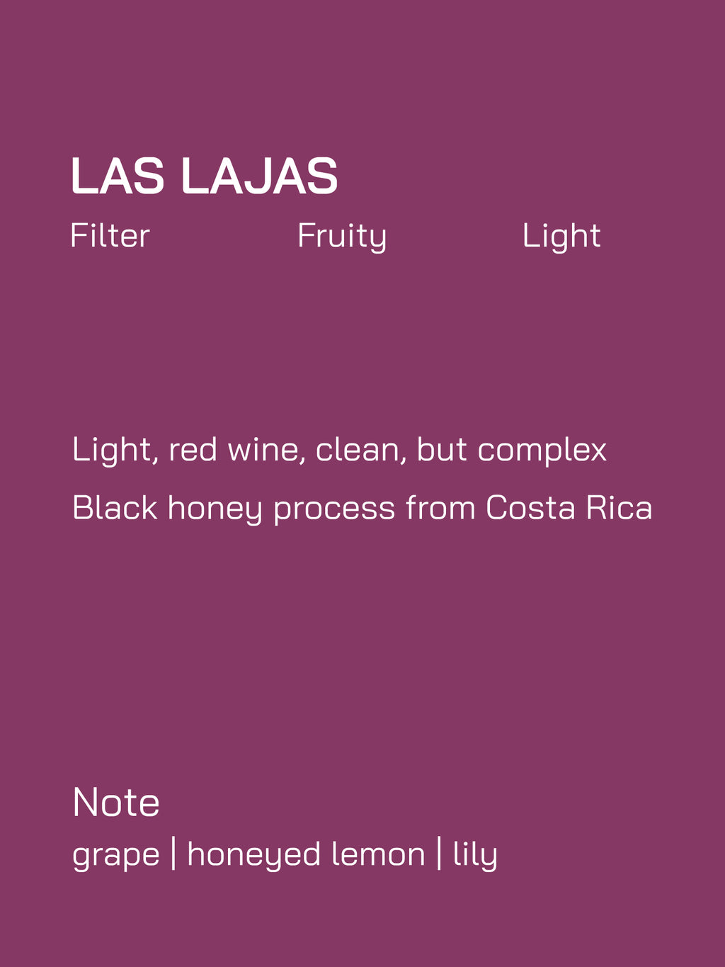 Filter | Costa Rica | Las Lajas | Black Honey Process | Light