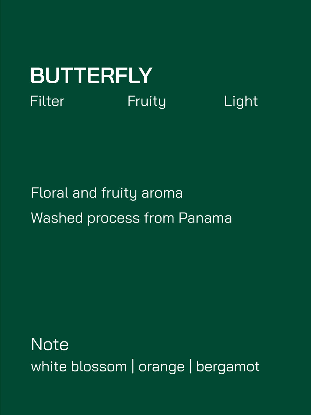 Filter | Panama | Butterfly | Washed Process | Light