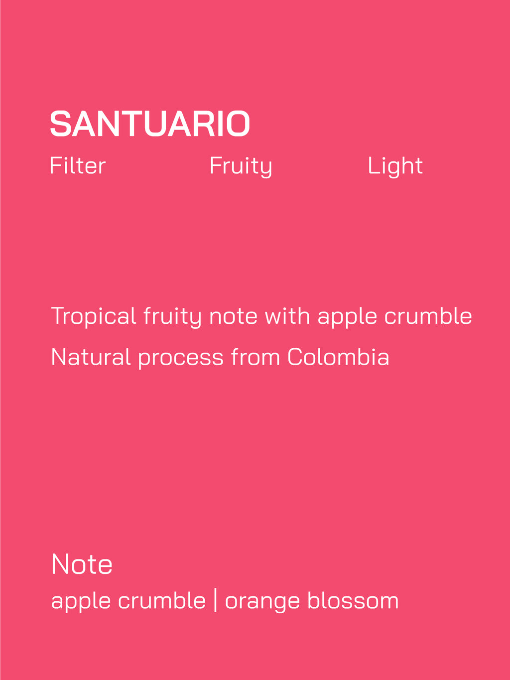 Filter | Colombia | Santuario | Natural Process | Light