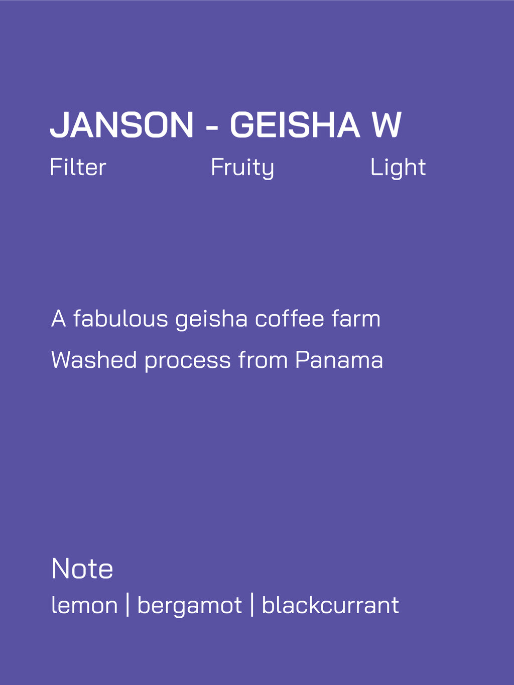 Filter | Panama | Janson | Washed Process | Light