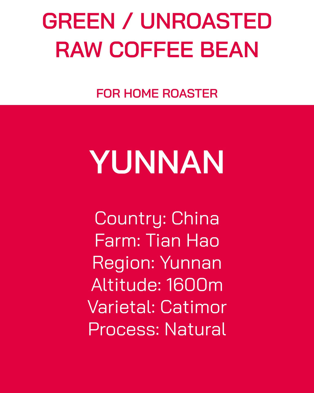 Unroasted | Green Bean | China | Yunnan | Natural